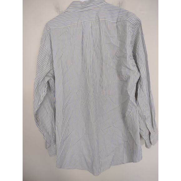 Ralph Lauren Custom Fit Blue/Yellow Striped Button Down Shirt L Preppy Casual - Picture 4 of 4